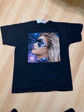 Vintage Batman & Robin Warner Bros Kids XL Black T-Shirt With Batgirl Graphic Ma